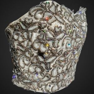 Beaded butterfly swarovski crystals wedding dress top